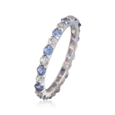 1.50 ct. t.w. Tanzanite and White Topaz Eternity Band in 14kt White Gold &mdash; Alt Image 3