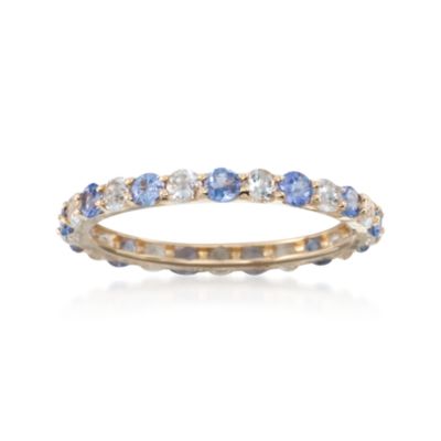 1.50 ct. t.w. Tanzanite and White Topaz Eternity Band in 14kt Yellow Gold &mdash; Alt Image 1