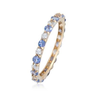 1.50 ct. t.w. Tanzanite and White Topaz Eternity Band in 14kt Yellow Gold &mdash; Alt Image 3
