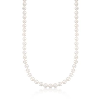C. 1990 Vintage 6-6.5mm Cultured Pearl Necklace in 14kt Yellow Gold. 17" &mdash; Alt Image 1