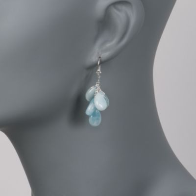 Aquamarine Drop Earrings in Sterling Silver &mdash; Alt Image 2