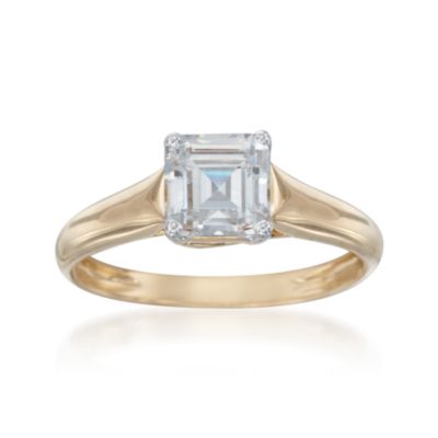 1.50 Carat CZ Solitaire Ring in 14kt Yellow Gold &mdash; Alt Image 1