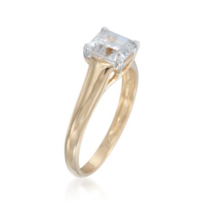 1.50 Carat CZ Solitaire Ring in 14kt Yellow Gold &mdash; Alt Image 3