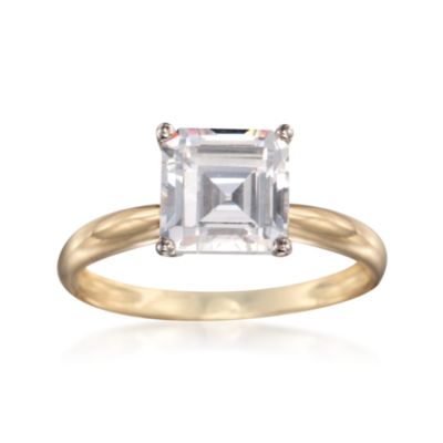 2.50 Carat CZ Ring in 14kt Yellow Gold &mdash; Alt Image 1
