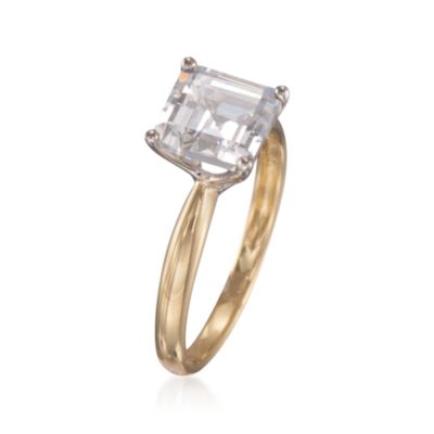 2.50 Carat CZ Ring in 14kt Yellow Gold &mdash; Alt Image 3