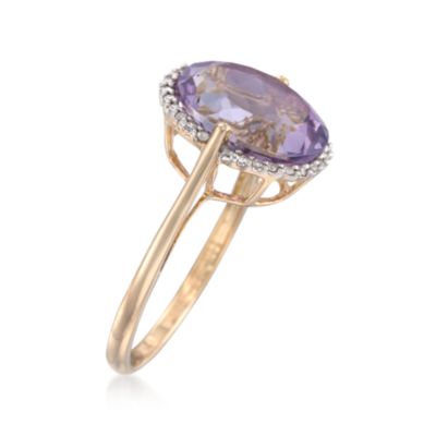 4.30 Carat Amethyst and .10 ct. t.w. Diamond Ring in 14kt Yellow Gold &mdash; Alt Image 3