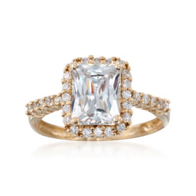 3.30 ct. t.w. CZ Halo Ring in 14kt Yellow Gold &mdash; Alt Image 1