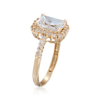 3.30 ct. t.w. CZ Halo Ring in 14kt Yellow Gold &mdash; Alt Image 3