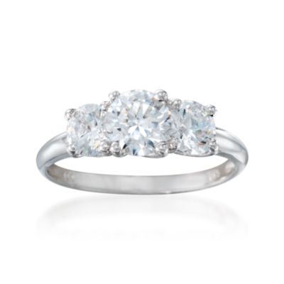 2.00 ct. t.w. Round CZ Three-Stone Ring in 14kt White Gold &mdash; Alt Image 1
