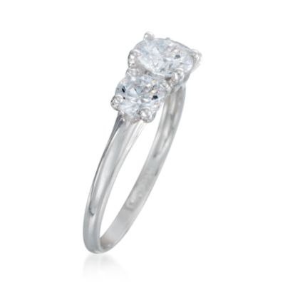 2.00 ct. t.w. Round CZ Three-Stone Ring in 14kt White Gold &mdash; Alt Image 3