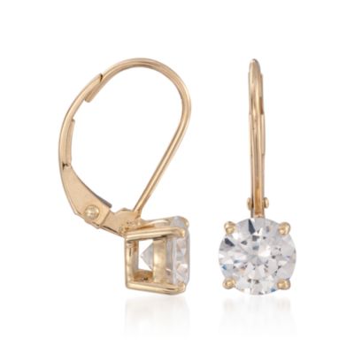 2.00 ct. t.w. CZ Drop Earrings in 14kt Yellow Gold &mdash; Alt Image 3
