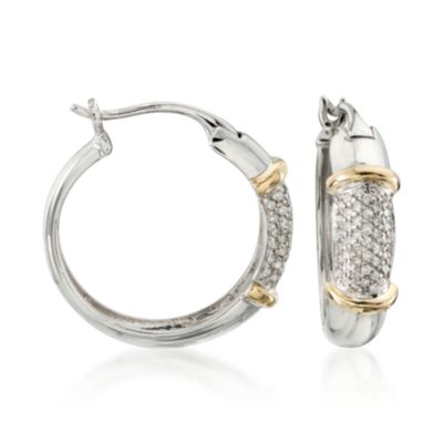 .25 ct. t.w. Diamond Hoop Earrings in Two-Tone &mdash; Alt Image 1