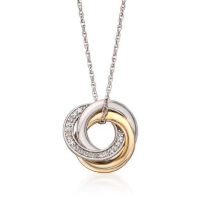 .10 ct. t.w. Diamond Multi-Circle Pendant Necklace in Two-Tone. 18" &mdash; Alt Image 1
