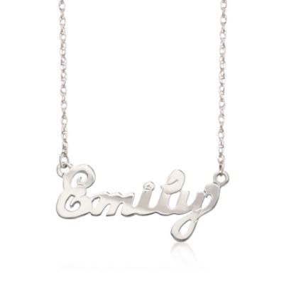 Child's Sterling Silver Nameplate Necklace. 15" &mdash; Alt Image 1