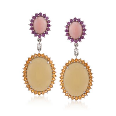 3.55 ct. t.w. Multi-Gemstone Drop Earrings in Sterling Silver &mdash; Alt Image 1