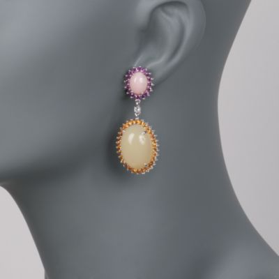 3.55 ct. t.w. Multi-Gemstone Drop Earrings in Sterling Silver &mdash; Alt Image 2