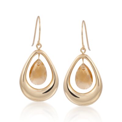 4.80 ct. t.w. Citrine Drop Earrings in 14kt Yellow Gold &mdash; Alt Image 1