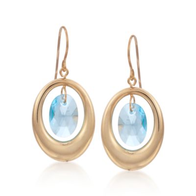 5.20 ct. t.w. Blue Topaz Drop Earrings in 14kt Yellow Gold &mdash; Alt Image 1