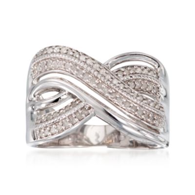 .33 ct. t.w. Diamond Crisscross Ring in Sterling Silver &mdash; Alt Image 1