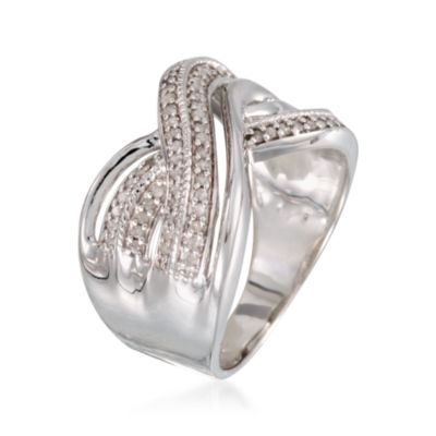 .33 ct. t.w. Diamond Crisscross Ring in Sterling Silver &mdash; Alt Image 3