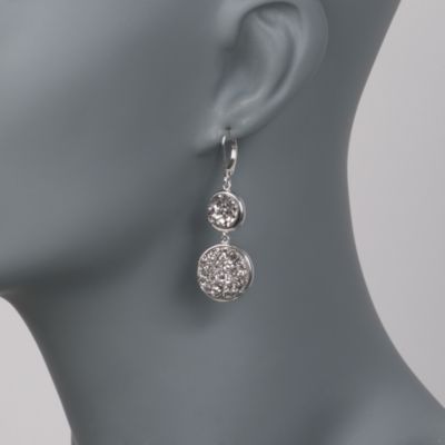 Silver Drusy Drop Earrings in Sterling Silver &mdash; Alt Image 2