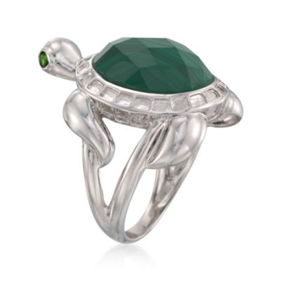 Malachite Turtle Ring in Sterling Silver &mdash; Alt Image 3