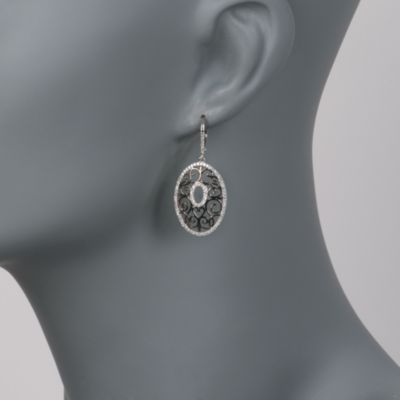 .62 ct. t.w. Diamond Scrollwork Drop Earrings in 14kt White Gold &mdash; Alt Image 2