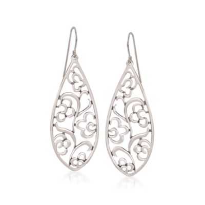 Sterling Silver Scrollwork Drop Earrings &mdash; Alt Image 1