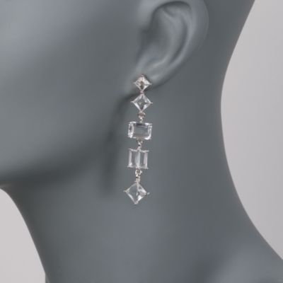 Multi-Shape Rock Crystal Earrings in Sterling Silver &mdash; Alt Image 2