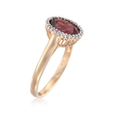 1.90 Carat Garnet Ring With Diamonds in 18kt Yellow Gold &mdash; Alt Image 3