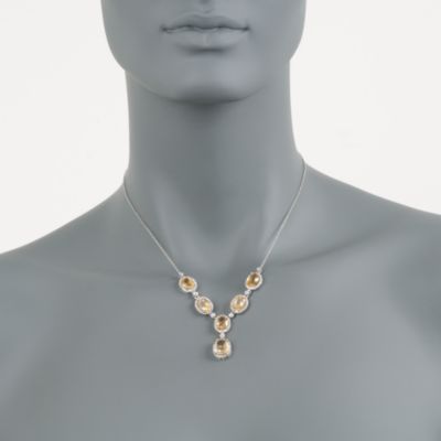 10.85 ct. t.w. Citrine and .20 ct. t.w. Diamond Y-Necklace in Sterling Silver &mdash; Alt Image 2