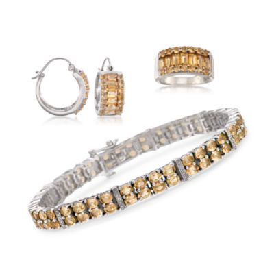 23.90 ct. t.w. Citrine Earrings, Ring and Bracelet Set in Sterling Silver &mdash; Alt Image 1