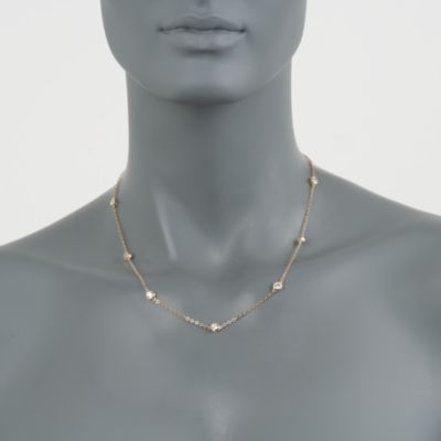 2.20 ct. t.w. Bezel-Set CZ Station Necklace in 14kt Yellow Gold. 16" &mdash; Alt Image 2