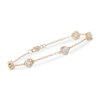 2.45 ct. t.w. CZ Station Bracelet in 14kt Yellow Gold &mdash; Alt Image 1