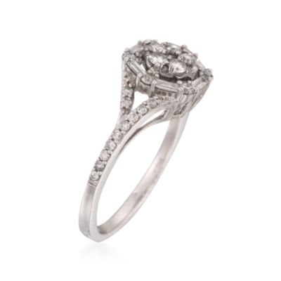 .75 ct. t.w. Vintage-Style Diamond Ring in 14kt White Gold &mdash; Alt Image 3