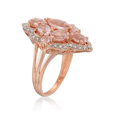 2.70 ct. t.w. Morganite and .10 ct. t.w. Diamond Ring in 18kt Rose Gold Over Sterling &mdash; Alt Image 3