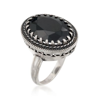 10.00 Carat Black CZ Ring in Sterling Silver &mdash; Alt Image 3