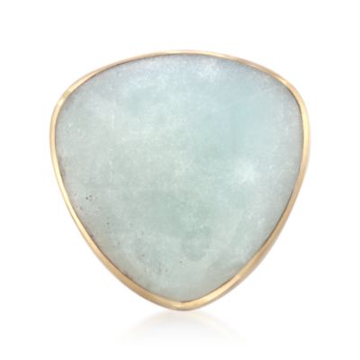 Triangular Amazonite Ring in 14kt Gold Over Sterling &mdash; Alt Image 1