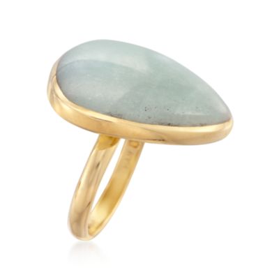 Triangular Amazonite Ring in 14kt Gold Over Sterling &mdash; Alt Image 3