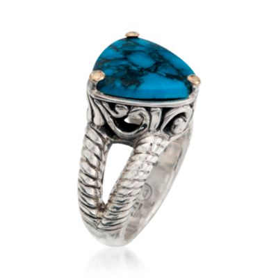 Balinese Turquoise Ring in Sterling Silver Two-Tone &mdash; Alt Image 3