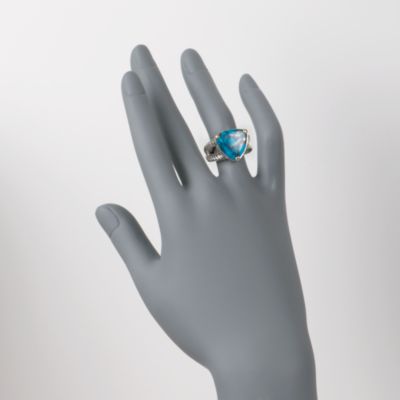 Balinese Turquoise Ring in Sterling Silver Two-Tone &mdash; Alt Image 2