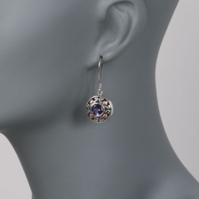 Balinese 4.00 ct. t.w. Amethyst Drop Earrings in Sterling Silver Two-Tone &mdash; Alt Image 2
