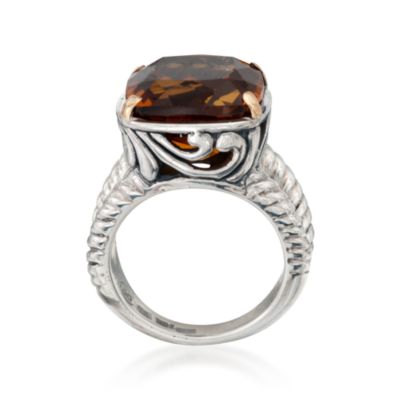 Balinese 15.00 Carat Citrine Ring in Sterling Silver Two-Tone &mdash; Alt Image 4