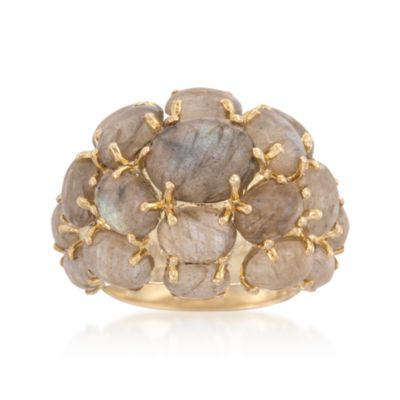 Labradorite Dome Ring in 14kt Gold Over Sterling &mdash; Alt Image 1