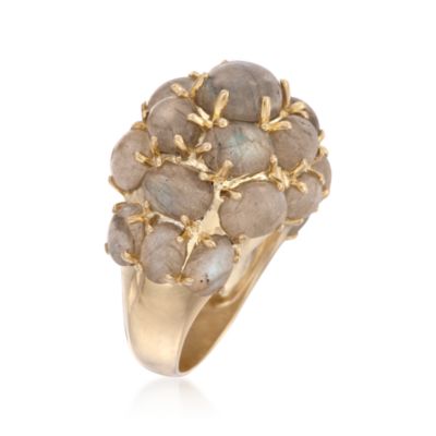 Labradorite Dome Ring in 14kt Gold Over Sterling &mdash; Alt Image 3