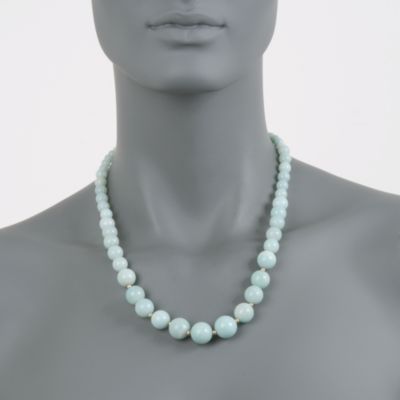 Graduated Amazonite Bead Necklace in 14kt Yellow Gold &mdash; Alt Image 3