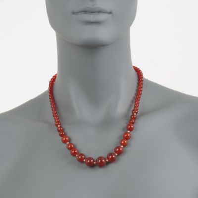 Graduated Carnelian Bead Necklace in 14kt Yellow Gold &mdash; Alt Image 4