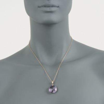 24.20 Carat Rose De France Amethyst Pendant in 14kt Yellow Gold &mdash; Alt Image 2
