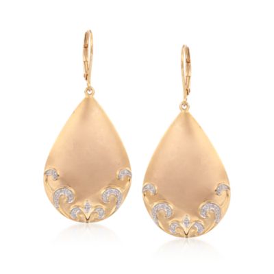 .10 ct. t.w. Diamond Swirl Drop Earrings in 18kt Gold Over Sterling &mdash; Alt Image 1