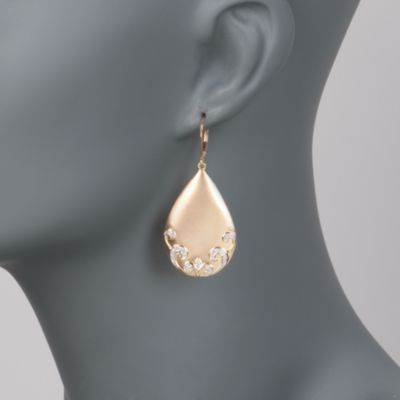 .10 ct. t.w. Diamond Swirl Drop Earrings in 18kt Gold Over Sterling &mdash; Alt Image 2
